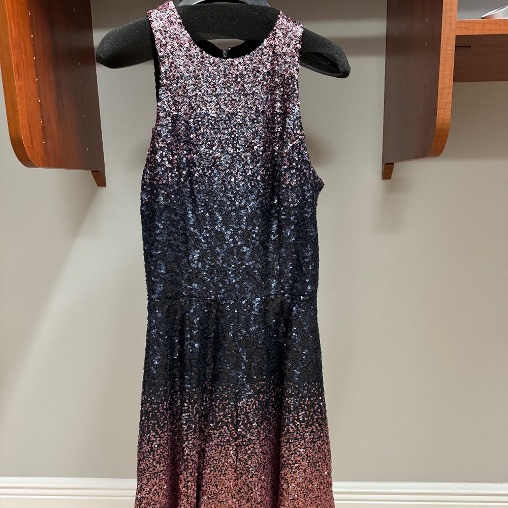 Ombre pink and navy blue sequin dress: Dress the Population Size Medium